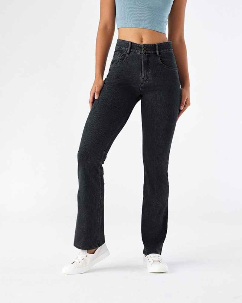 EDENA - High-waisted elastic jeans
