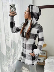 Cozy Plaid Hooded Coat